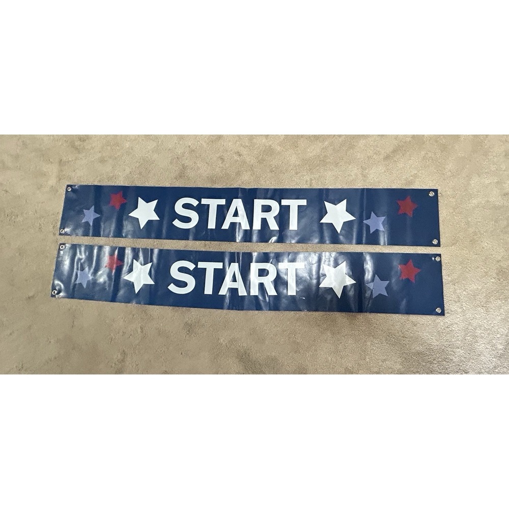 Start Finish Vinyl Banner Lot Of 2 Race Day School Teacher Classroom